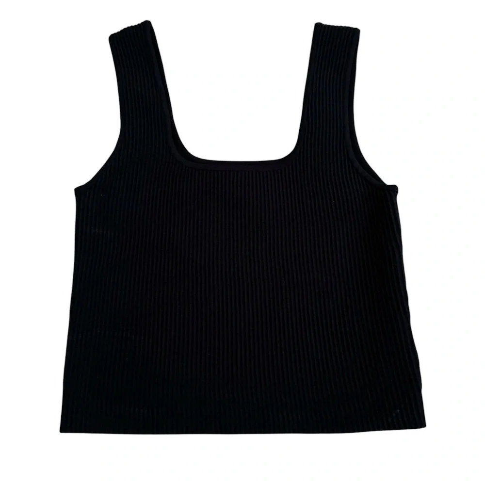 Black Ribbed Tank Top - Picture 2 of 4